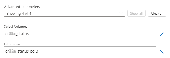 Screenshot of trigger filter.